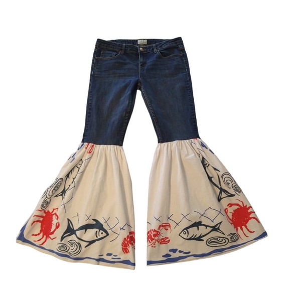 Aeropostale Bayla flared jeans 11/12 Reg Boho Beachy Hippie Cottage Core - Picture 1 of 14